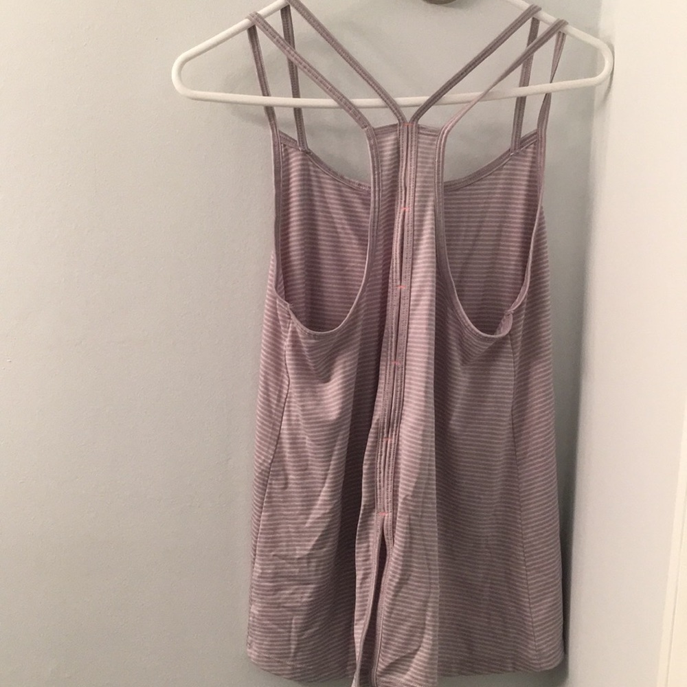 Strappy athleasure tank open back stripped - Picture 2 of 5